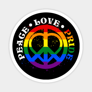 Peace Love Gay Pride Magnet